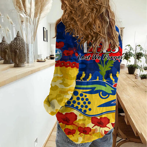 Eels Rugby ANZAC Women Casual Shirt Lest We Forget LT9