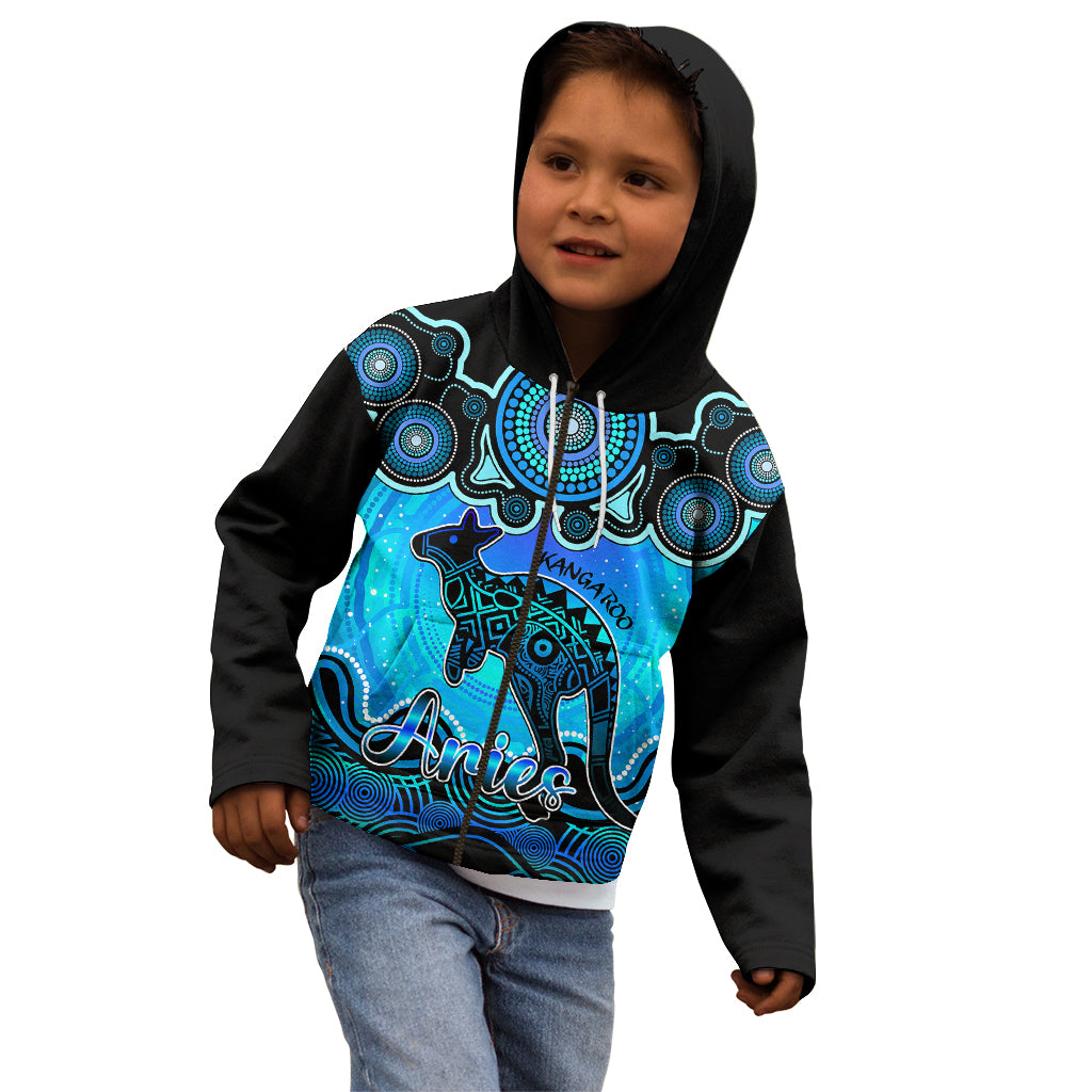 personalised-australia-aries-kangaroo-zodiac-kid-hoodie-auz-astrology-aboriginal-aqua