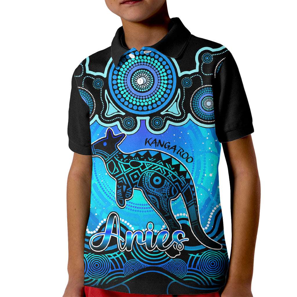personalised-australia-aries-kangaroo-zodiac-kid-polo-shirt-auz-astrology-aboriginal-aqua