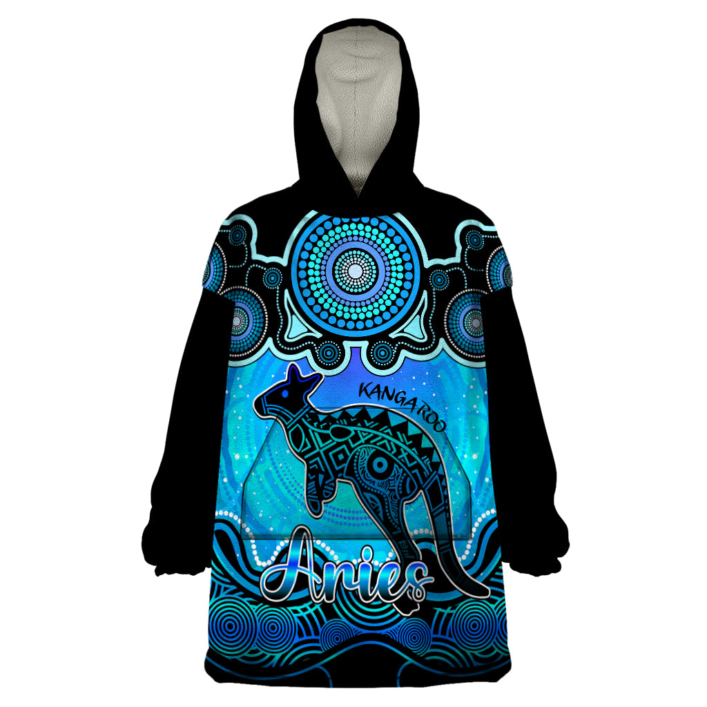 personalised-australia-aries-kangaroo-zodiac-wearable-blanket-hoodie-auz-astrology-aboriginal-aqua