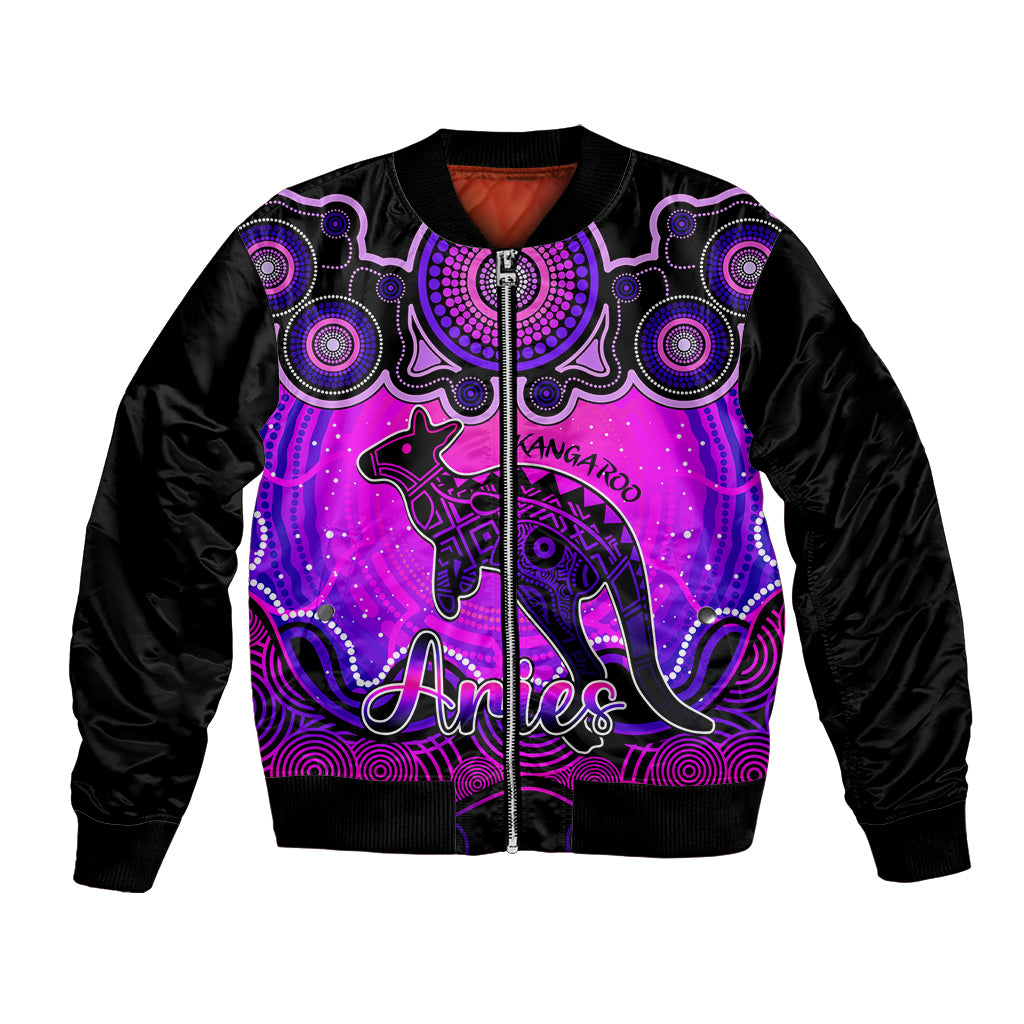 personalised-australia-aries-kangaroo-zodiac-bomber-jacket-auz-astrology-aboriginal-magenta