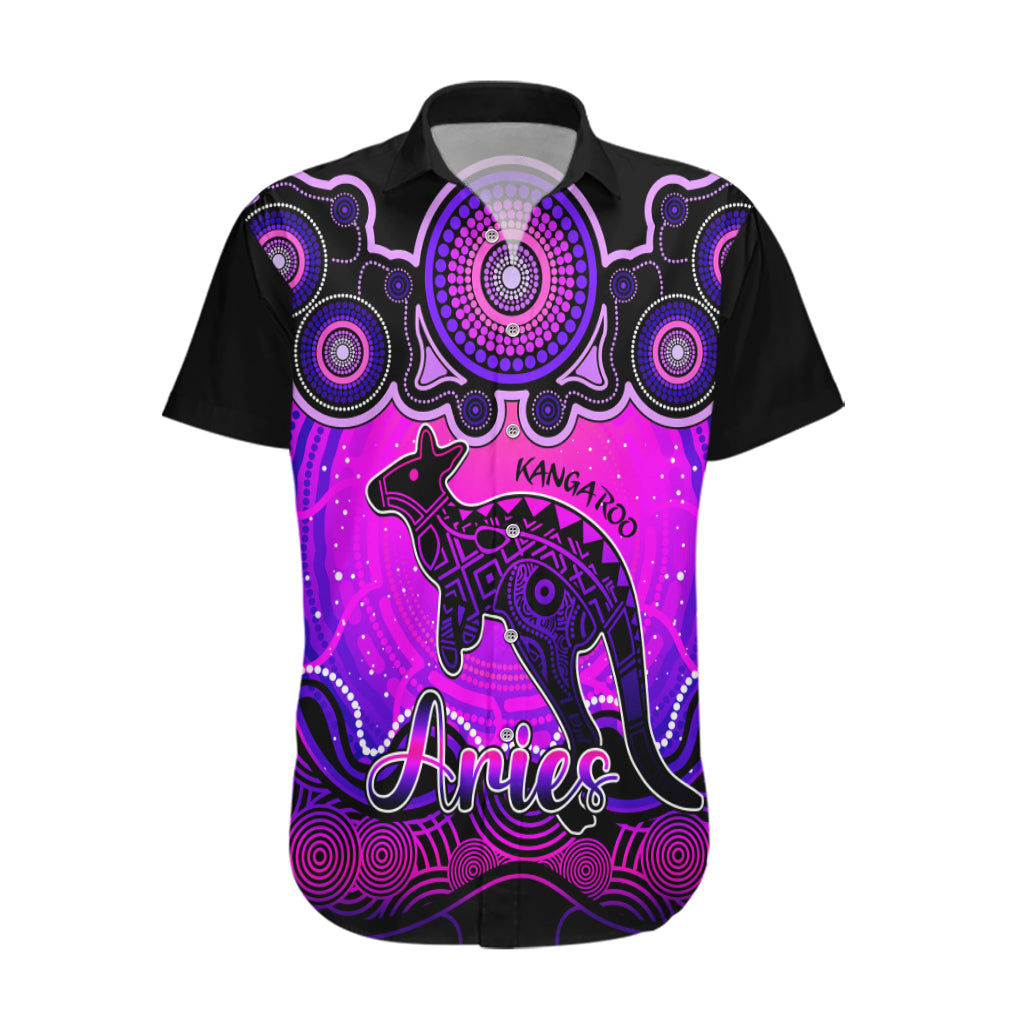 personalised-australia-aries-kangaroo-zodiac-hawaiian-shirt-auz-astrology-aboriginal-magenta