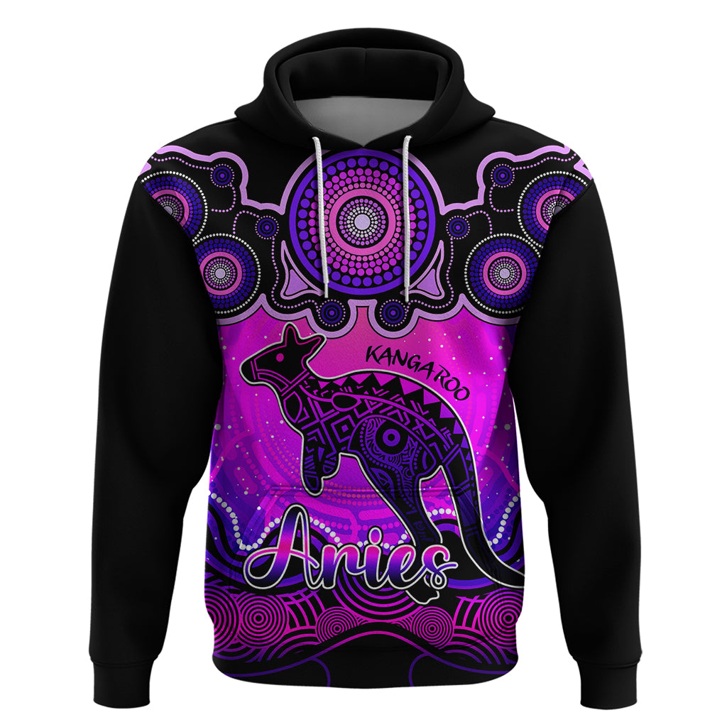personalised-australia-aries-kangaroo-zodiac-hoodie-auz-astrology-aboriginal-magenta