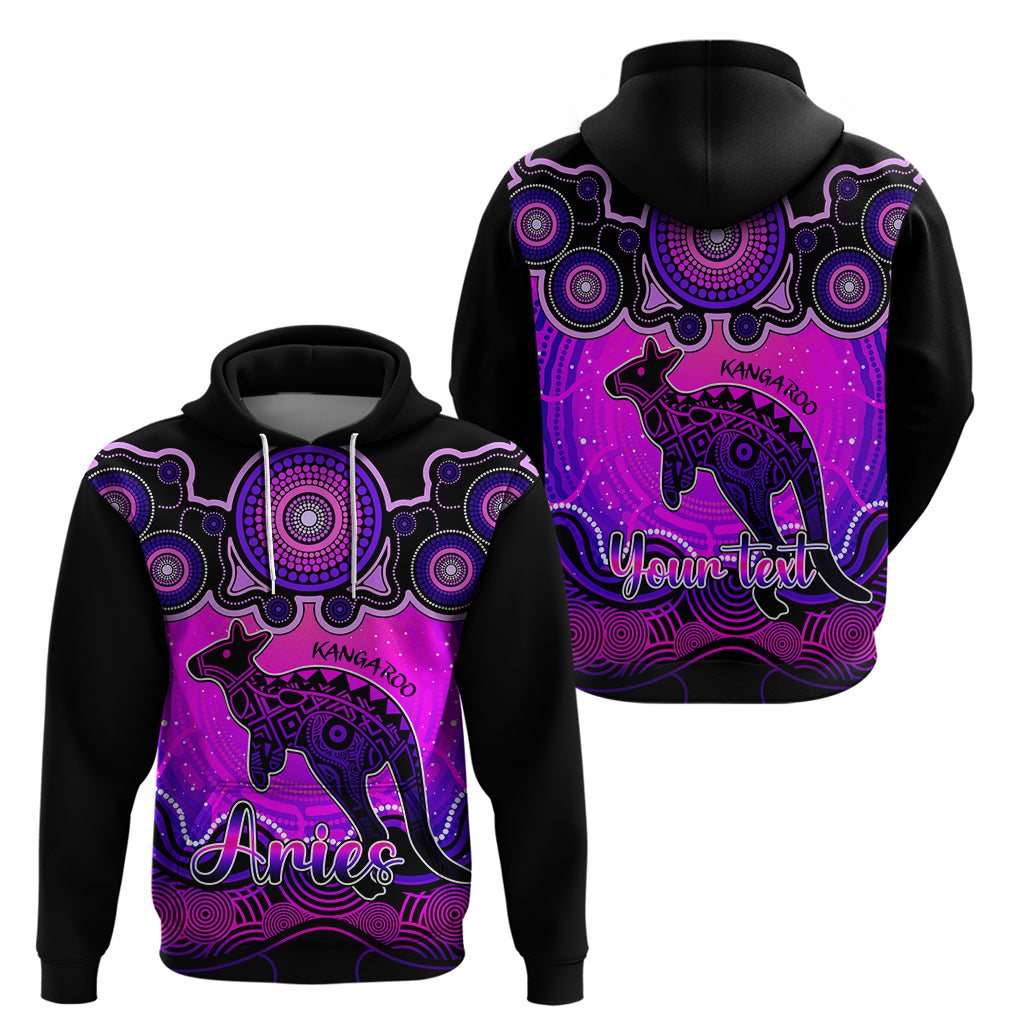 personalised-australia-aries-kangaroo-zodiac-hoodie-auz-astrology-aboriginal-magenta