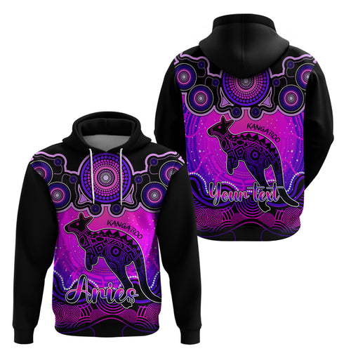 personalised-australia-aries-kangaroo-zodiac-hoodie-auz-astrology-aboriginal-magenta