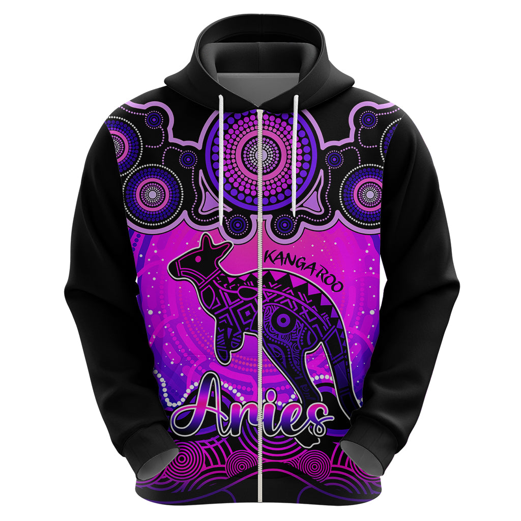 personalised-australia-aries-kangaroo-zodiac-hoodie-auz-astrology-aboriginal-magenta