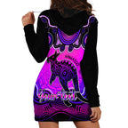 personalised-australia-aries-kangaroo-zodiac-hoodie-dress-auz-astrology-aboriginal-magenta