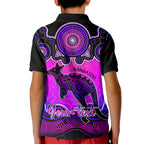 personalised-australia-aries-kangaroo-zodiac-kid-polo-shirt-auz-astrology-aboriginal-magenta