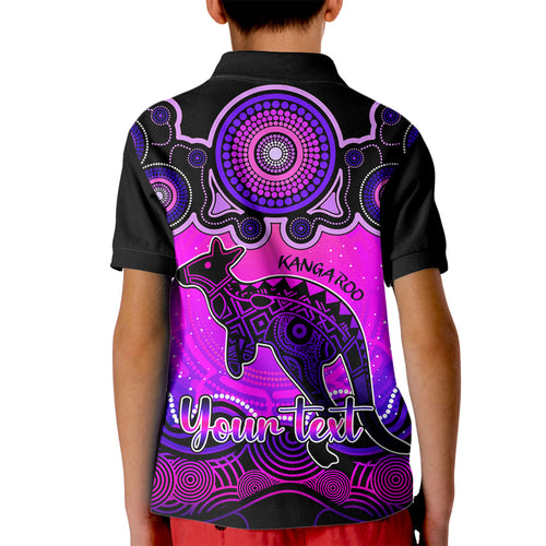personalised-australia-aries-kangaroo-zodiac-kid-polo-shirt-auz-astrology-aboriginal-magenta