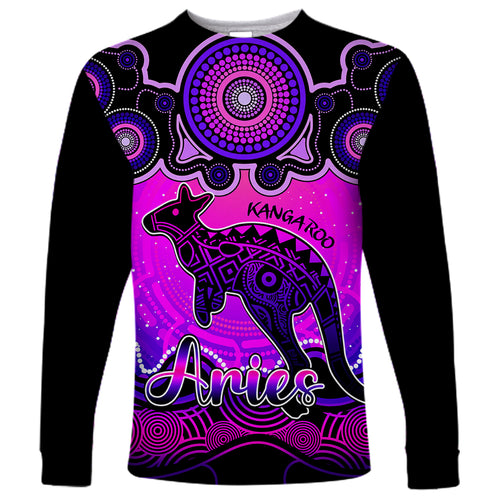 personalised-australia-aries-kangaroo-zodiac-long-sleeve-shirt-auz-astrology-aboriginal-magenta