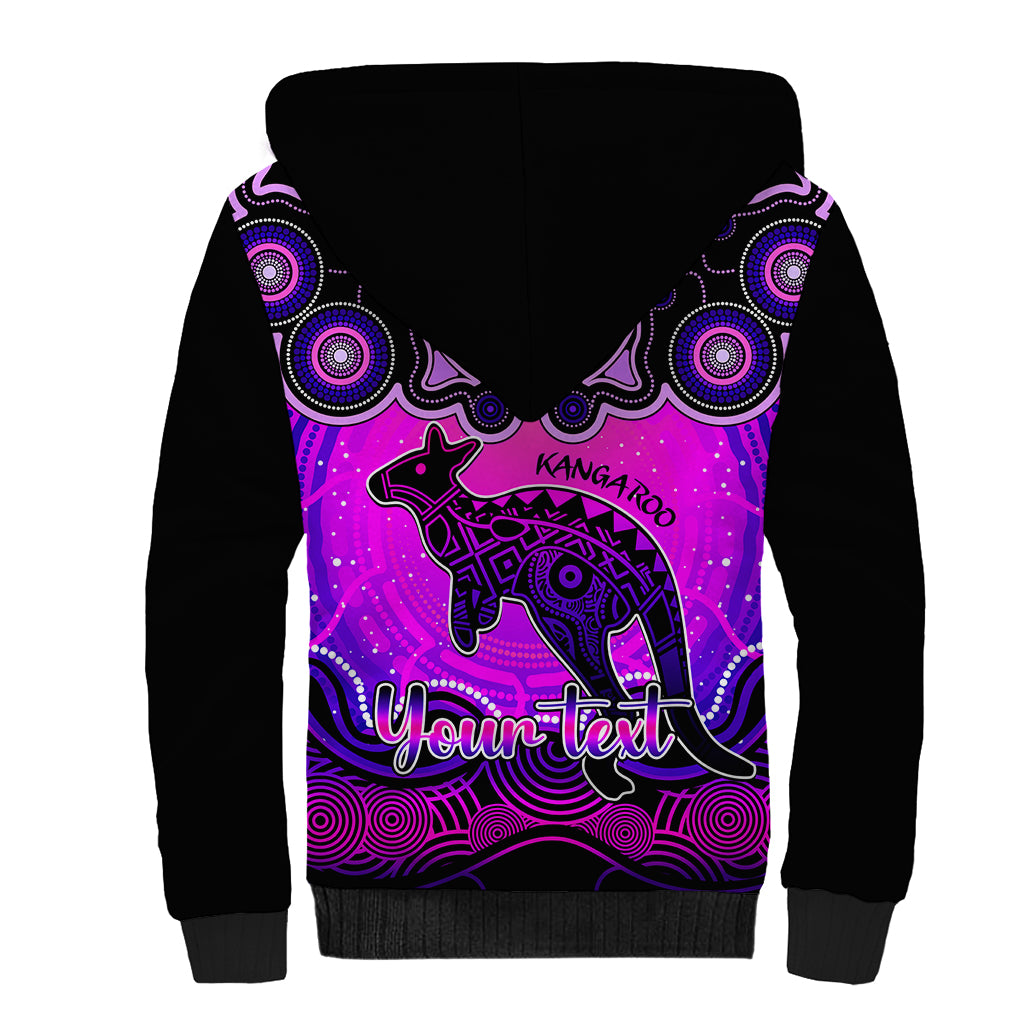 personalised-australia-aries-kangaroo-zodiac-sherpa-hoodie-auz-astrology-aboriginal-magenta