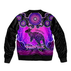 personalised-australia-aries-kangaroo-zodiac-sleeve-zip-bomber-jacket-auz-astrology-aboriginal-magenta