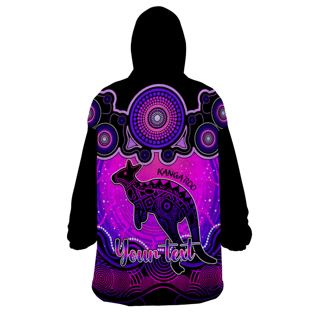 personalised-australia-aries-kangaroo-zodiac-wearable-blanket-hoodie-auz-astrology-aboriginal-magenta