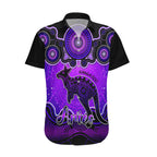 personalised-australia-aries-kangaroo-zodiac-hawaiian-shirt-auz-astrology-aboriginal-purple