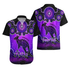 personalised-australia-aries-kangaroo-zodiac-hawaiian-shirt-auz-astrology-aboriginal-purple