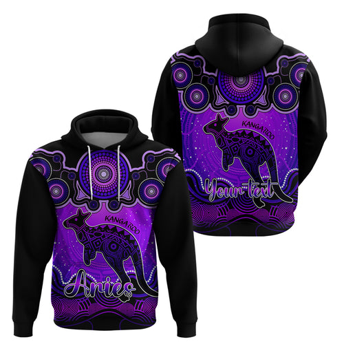 personalised-australia-aries-kangaroo-zodiac-hoodie-auz-astrology-aboriginal-purple