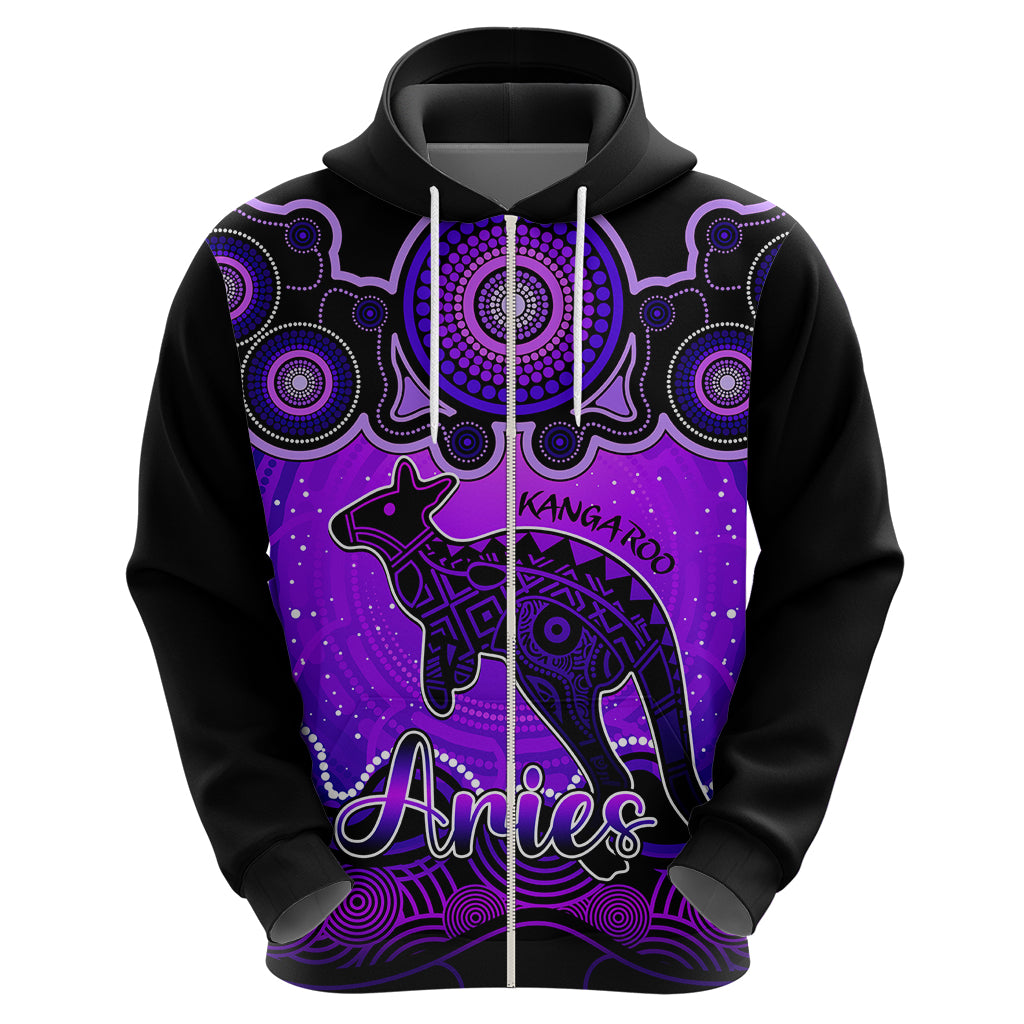 personalised-australia-aries-kangaroo-zodiac-hoodie-auz-astrology-aboriginal-purple