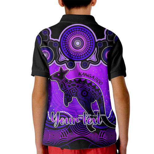 personalised-australia-aries-kangaroo-zodiac-kid-polo-shirt-auz-astrology-aboriginal-purple