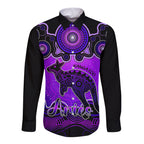 personalised-australia-aries-kangaroo-zodiac-long-sleeve-button-shirt-auz-astrology-aboriginal-purple
