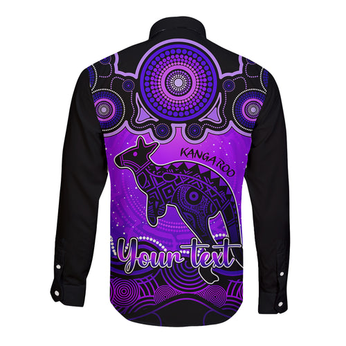personalised-australia-aries-kangaroo-zodiac-long-sleeve-button-shirt-auz-astrology-aboriginal-purple