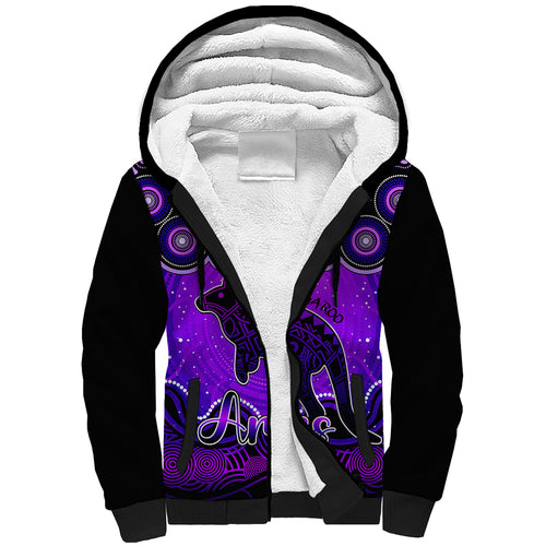 personalised-australia-aries-kangaroo-zodiac-sherpa-hoodie-auz-astrology-aboriginal-purple