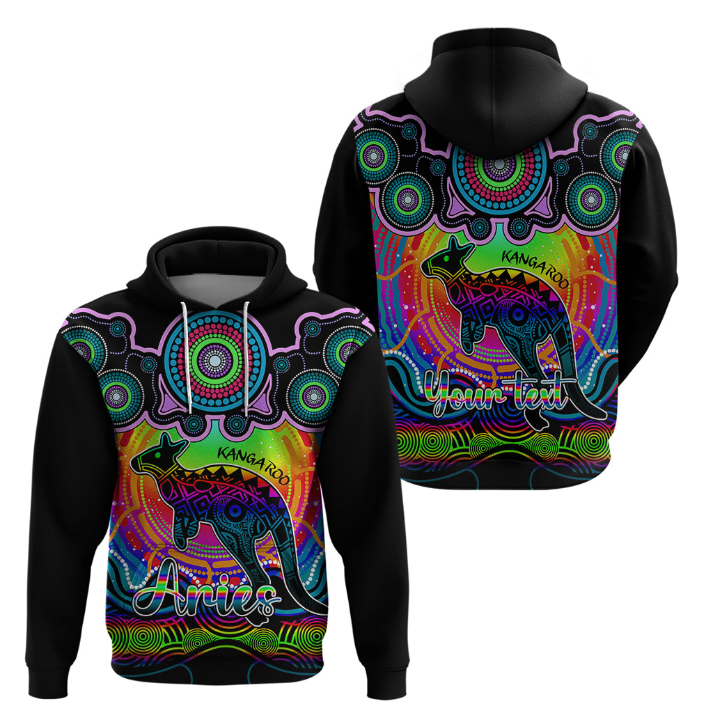 personalised-australia-aries-kangaroo-zodiac-hoodie-auz-astrology-aboriginal-rainbow