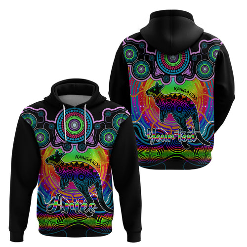 personalised-australia-aries-kangaroo-zodiac-hoodie-auz-astrology-aboriginal-rainbow