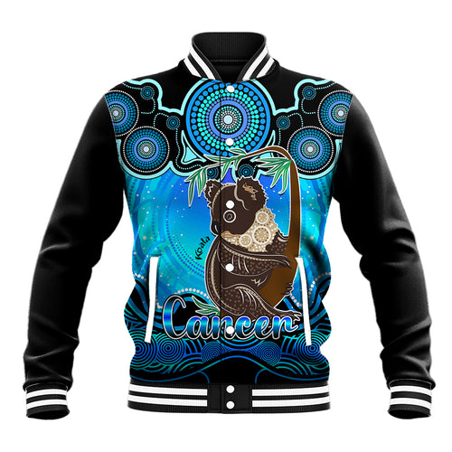 personalised-australia-cancer-koala-zodiac-baseball-jacket-auz-astrology-aboriginal-aqua