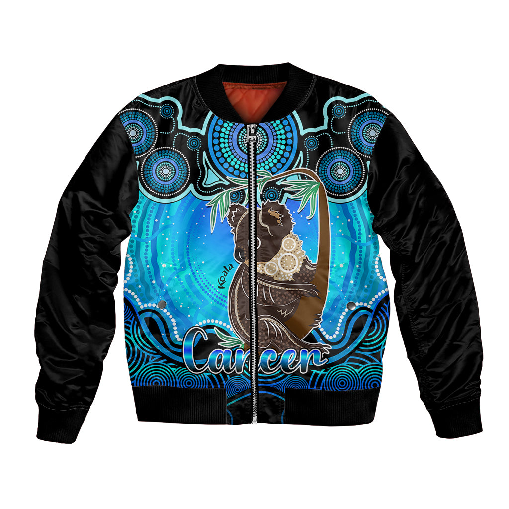personalised-australia-cancer-koala-zodiac-bomber-jacket-auz-astrology-aboriginal-aqua