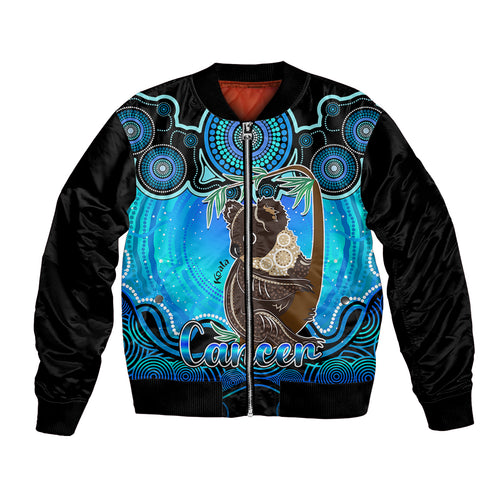 personalised-australia-cancer-koala-zodiac-bomber-jacket-auz-astrology-aboriginal-aqua