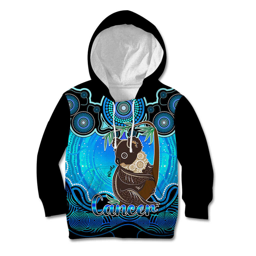 personalised-australia-cancer-koala-zodiac-kid-hoodie-auz-astrology-aboriginal-aqua