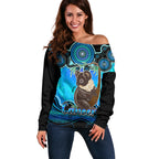 personalised-australia-cancer-koala-zodiac-off-shoulder-sweater-auz-astrology-aboriginal-aqua