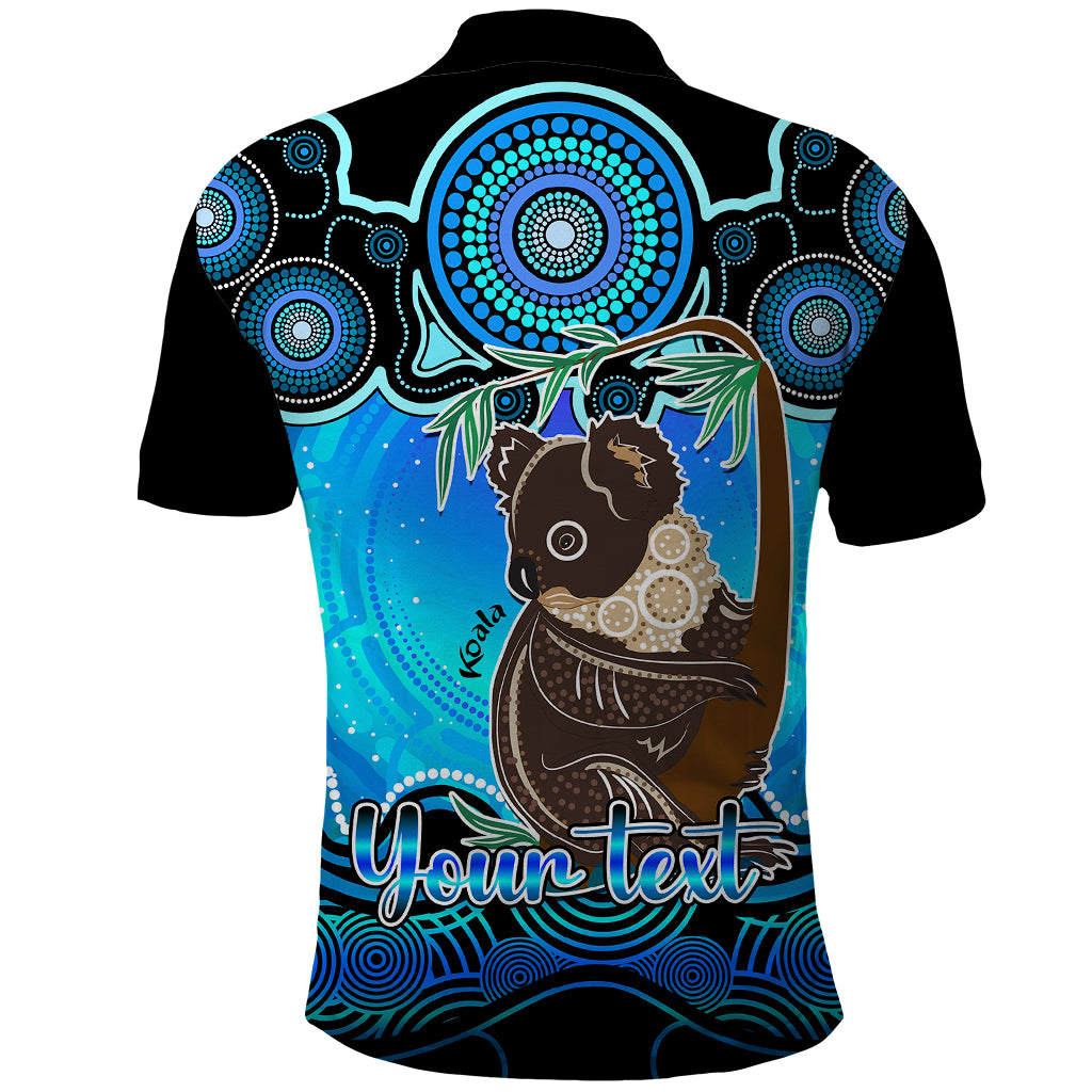 personalised-australia-cancer-koala-zodiac-polo-shirt-auz-astrology-aboriginal-aqua