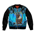 personalised-australia-cancer-koala-zodiac-sleeve-zip-bomber-jacket-auz-astrology-aboriginal-aqua