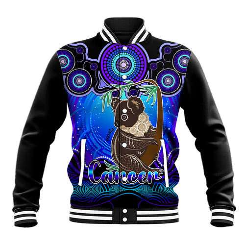 personalised-australia-cancer-koala-zodiac-baseball-jacket-auz-astrology-aboriginal-blue