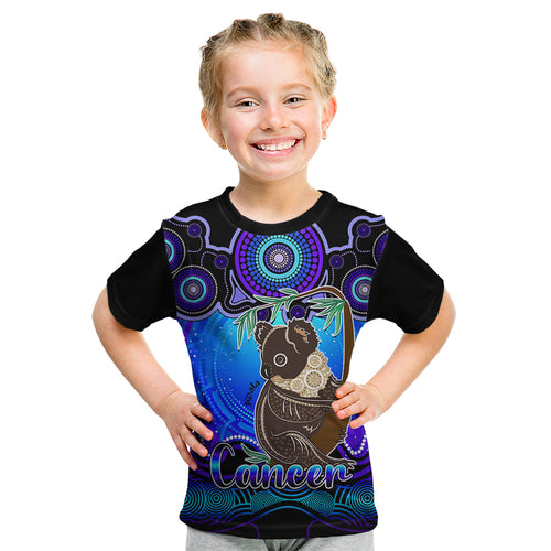 personalised-australia-cancer-koala-zodiac-kid-t-shirt-auz-astrology-aboriginal-blue