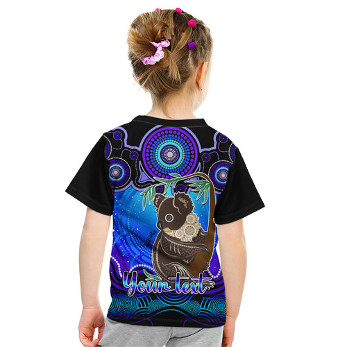 personalised-australia-cancer-koala-zodiac-kid-t-shirt-auz-astrology-aboriginal-blue