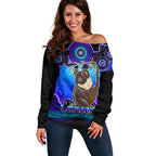 personalised-australia-cancer-koala-zodiac-off-shoulder-sweater-auz-astrology-aboriginal-blue