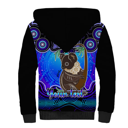 personalised-australia-cancer-koala-zodiac-sherpa-hoodie-auz-astrology-aboriginal-blue