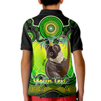personalised-australia-cancer-koala-zodiac-kid-polo-shirt-auz-astrology-aboriginal-green