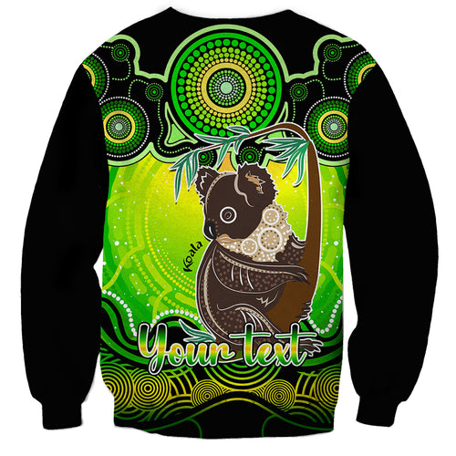 personalised-australia-cancer-koala-zodiac-sweatshirt-auz-astrology-aboriginal-green