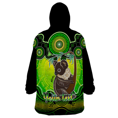 personalised-australia-cancer-koala-zodiac-wearable-blanket-hoodie-auz-astrology-aboriginal-green