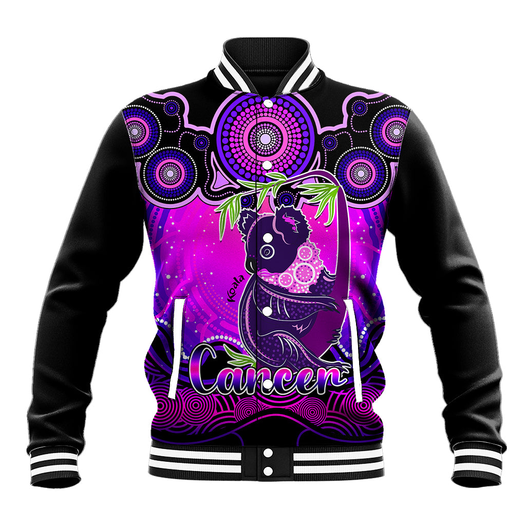 personalised-australia-cancer-koala-zodiac-baseball-jacket-auz-astrology-aboriginal-magenta