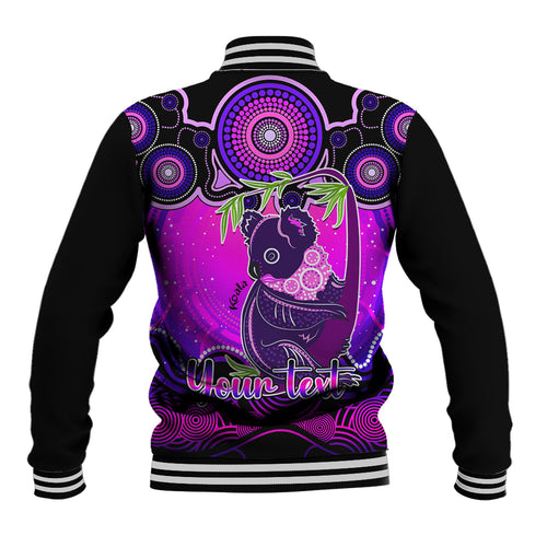 personalised-australia-cancer-koala-zodiac-baseball-jacket-auz-astrology-aboriginal-magenta