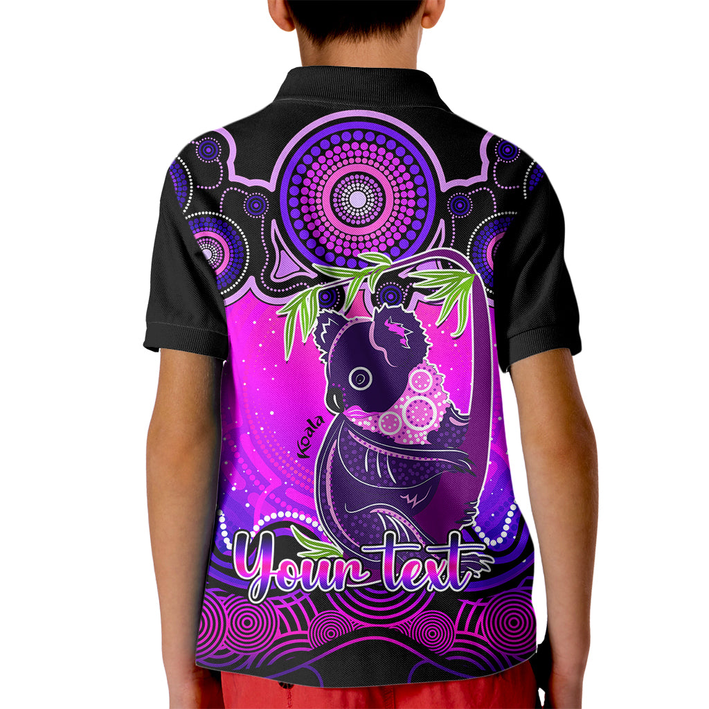 personalised-australia-cancer-koala-zodiac-kid-polo-shirt-auz-astrology-aboriginal-magenta