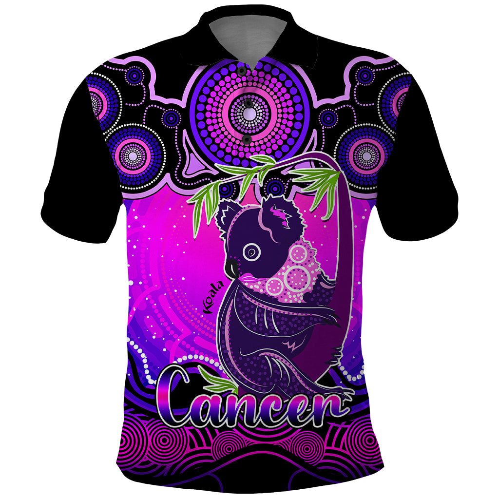 personalised-australia-cancer-koala-zodiac-polo-shirt-auz-astrology-aboriginal-magenta