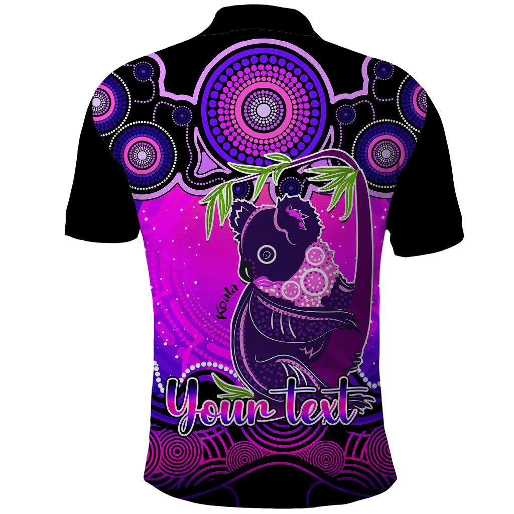 personalised-australia-cancer-koala-zodiac-polo-shirt-auz-astrology-aboriginal-magenta