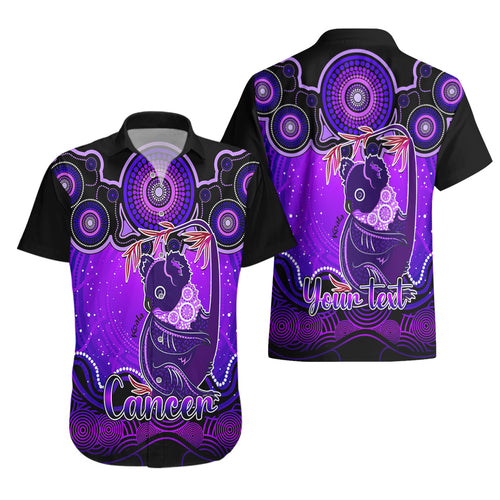 personalised-australia-cancer-koala-zodiac-hawaiian-shirt-auz-astrology-aboriginal-purple