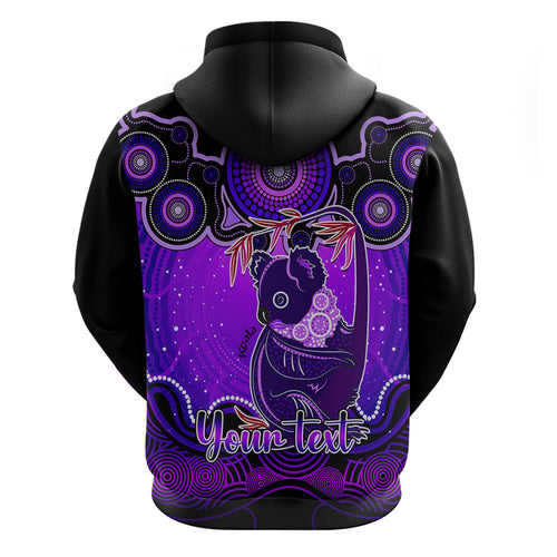 personalised-australia-cancer-koala-zodiac-hoodie-auz-astrology-aboriginal-purple