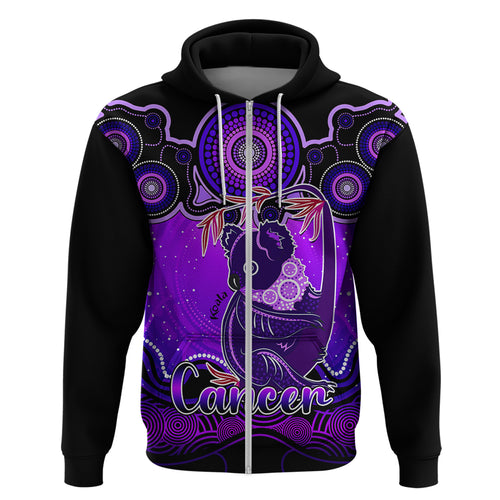 personalised-australia-cancer-koala-zodiac-hoodie-auz-astrology-aboriginal-purple